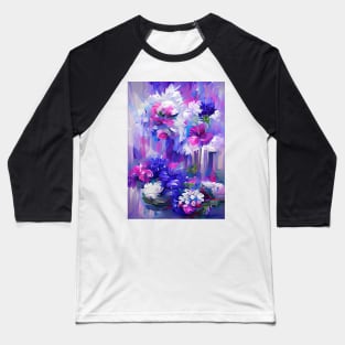 SUPER CUTE PINK AND PURPLE AND BLUE FLORAL PRINT Baseball T-Shirt